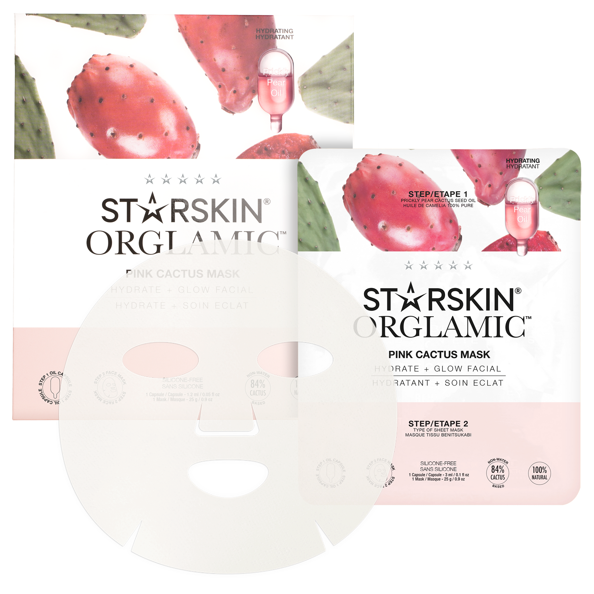 Starskin Maseczki Orglamic Face Mask Pink Cactus 1 Stk