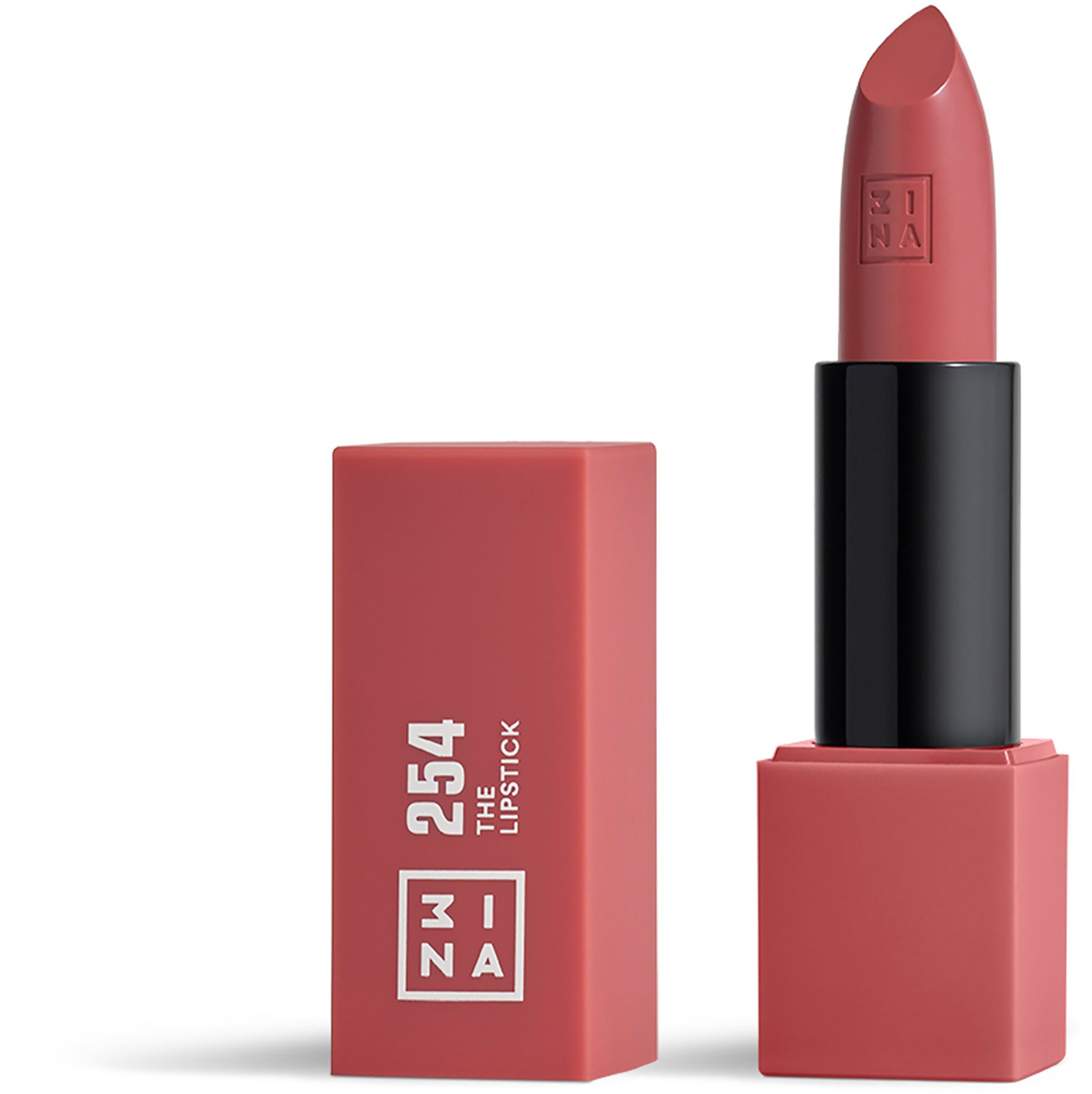 3ina 3INA Makeup - Vegan - Cruelty Free - The Lipstick 254 - długotrwała pomadka do ust - matowa - mocno pigmentowana pomadka do ust - matowana - ciemnoróżowa matowa