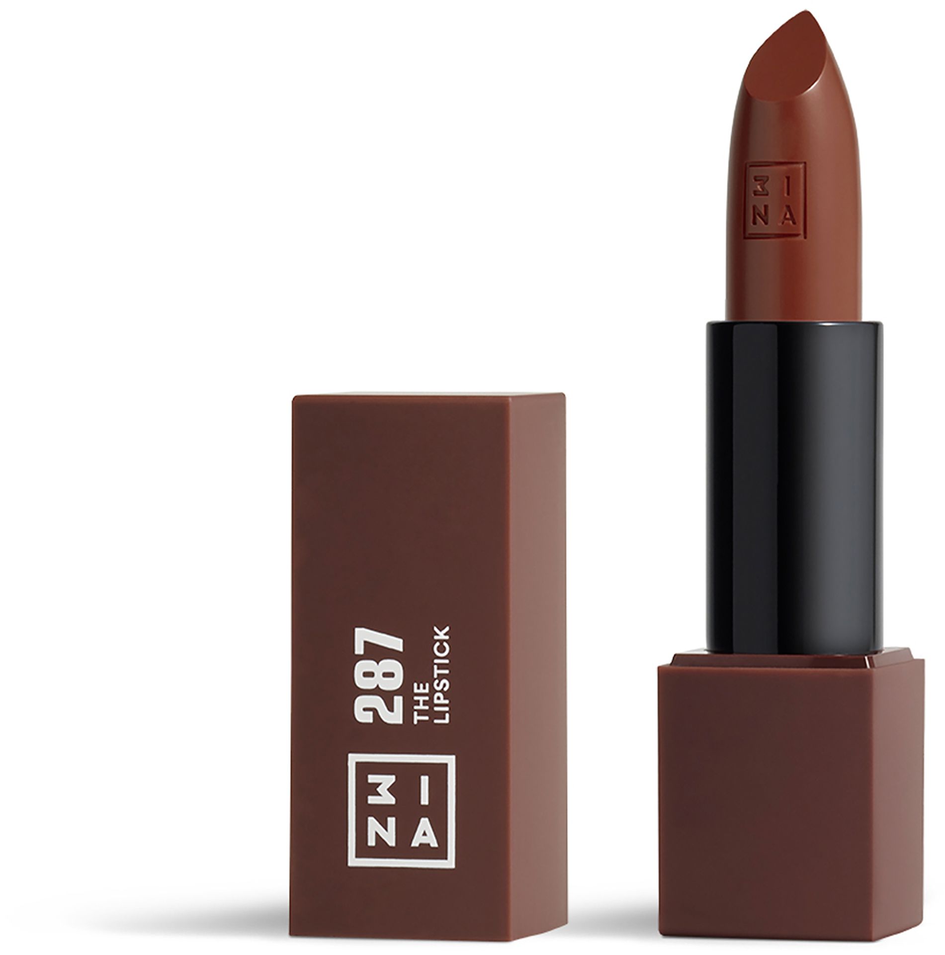 3ina 3INA MAKEUP - Vegan - Cruelty Free - The Lipstick 287 - Czekolada - wysokie krycie z wygodną teksturą - Pomadka z magnetyczną nasadką - 5h Czas trwania - Wysoko napigmentowane odcienie