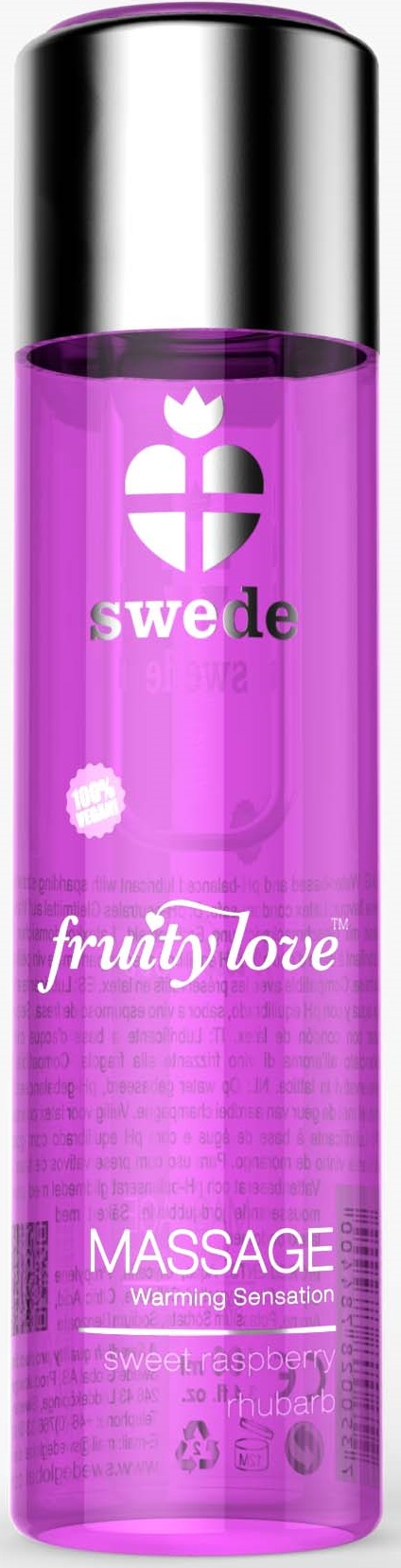 swede Fruity Love rozgrzewający żel do masażu Raspberry & Rhubarb 120ml