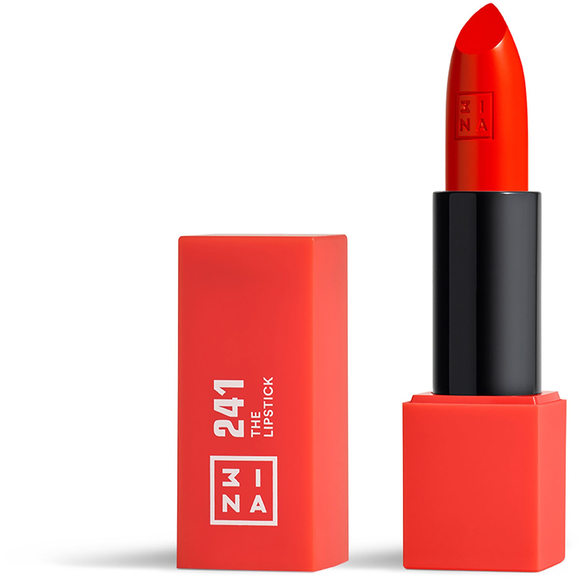 3ina 3INA MAKEUP - Vegan - Cruelty Free - The Lipstick 241 - Intensywna Czerwień - wysokie krycie z wygodną teksturą - Pomadka z magnetyczną nasadką - 5h Czas trwania - Wysoko napigmentowane odcienie