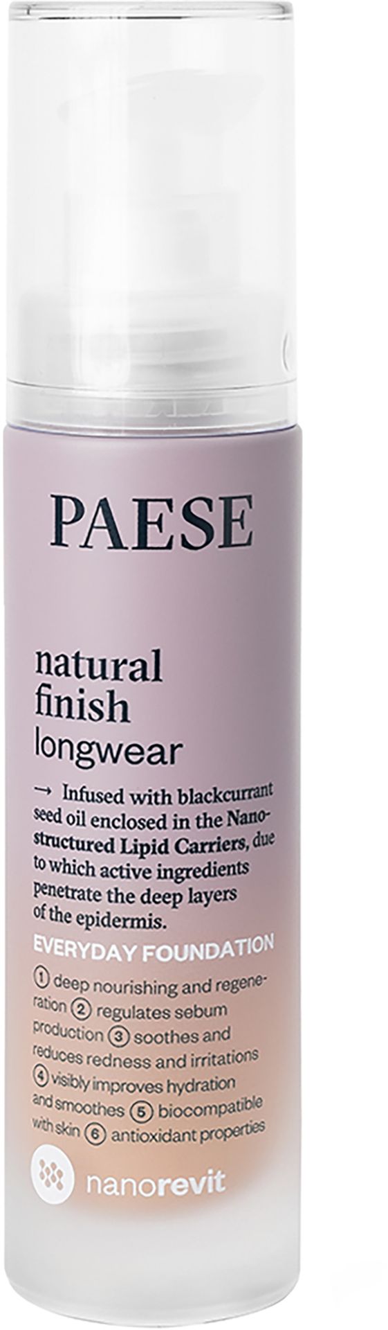 PAESE Nanorevit Natural Finish Longwear Everyday Foundation nr 1,5 NUDE 35ml