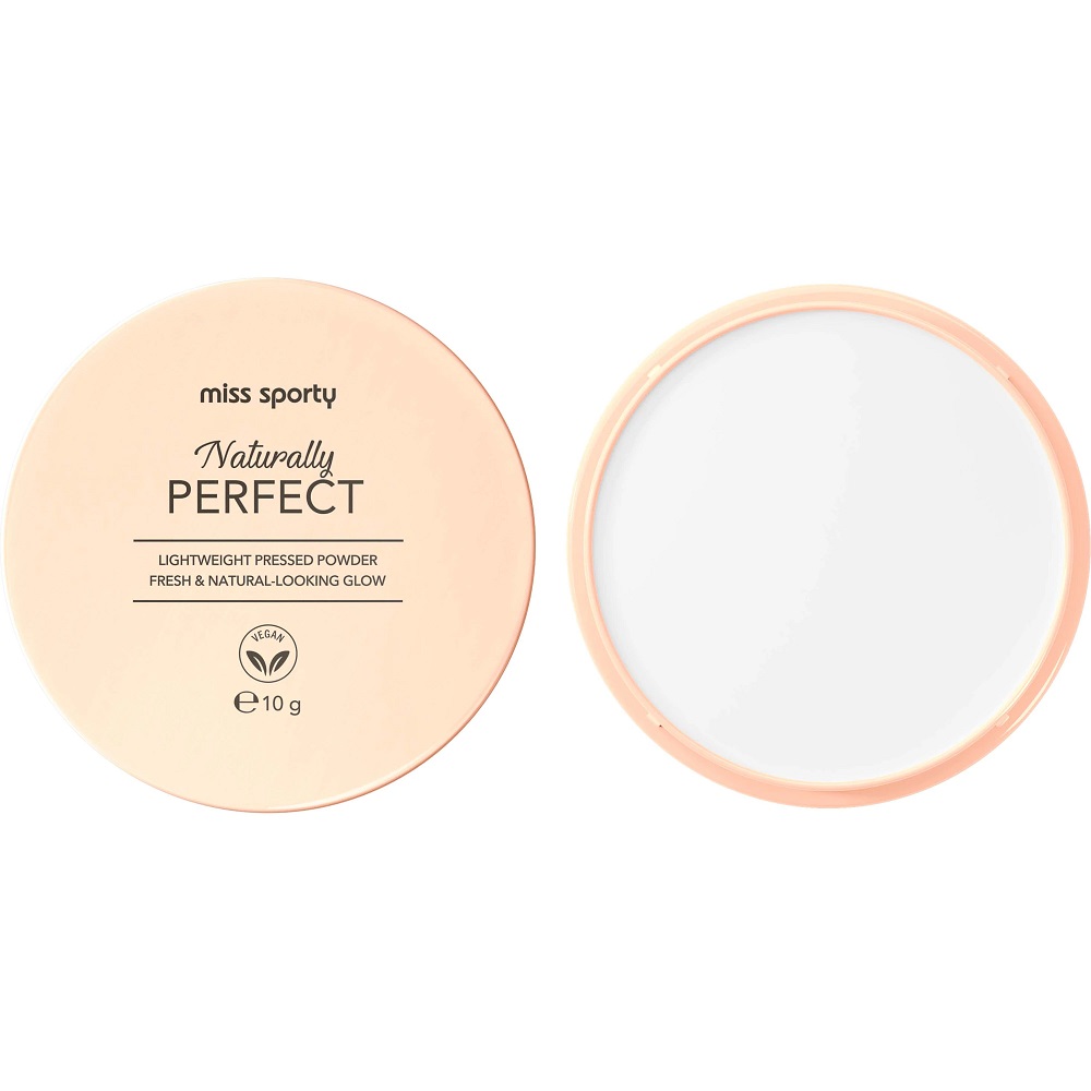 Miss Sporty Naturally Perfect wegański puder prasowany 001 Transparent 10g