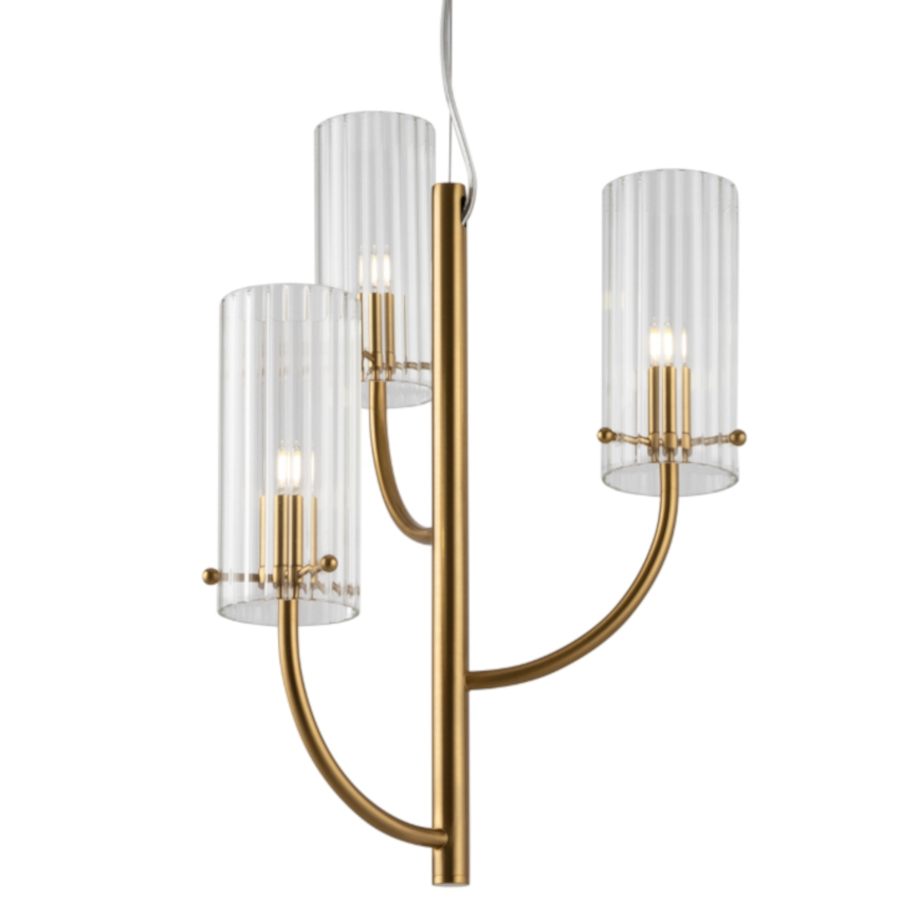 Lampa wisząca potrójna Arco MOD223PL-03BS zwis do sypialni mosiądz