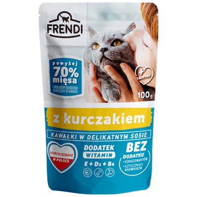 Frendi Mokra Karma Dla Dorosłych Kotów Z Kawałkami Kurczaka W Sosie 100 g