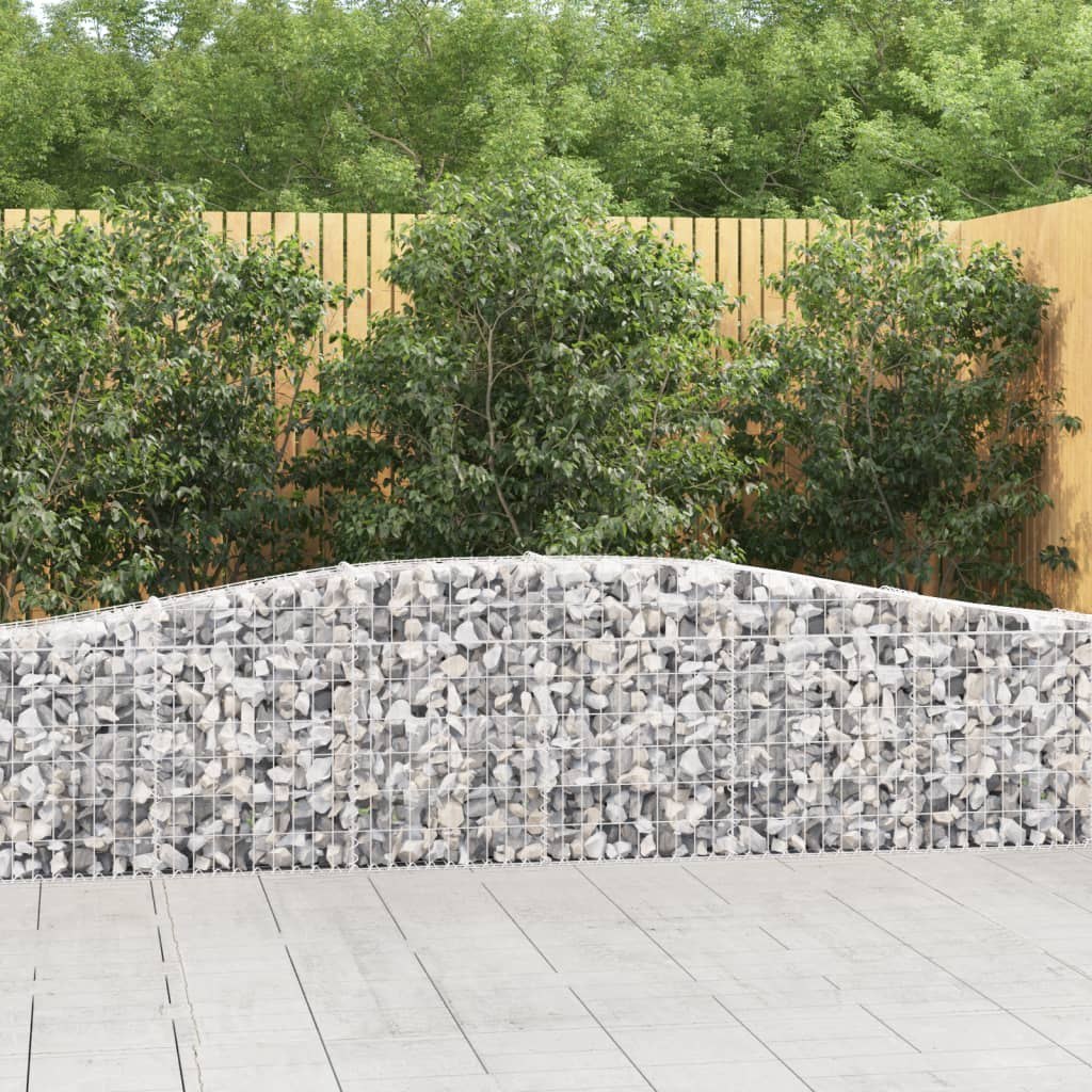 VIDAXL Kosze gabionowe, 2 szt, 400x30x60/80 cm, galwanizowane żelazo
