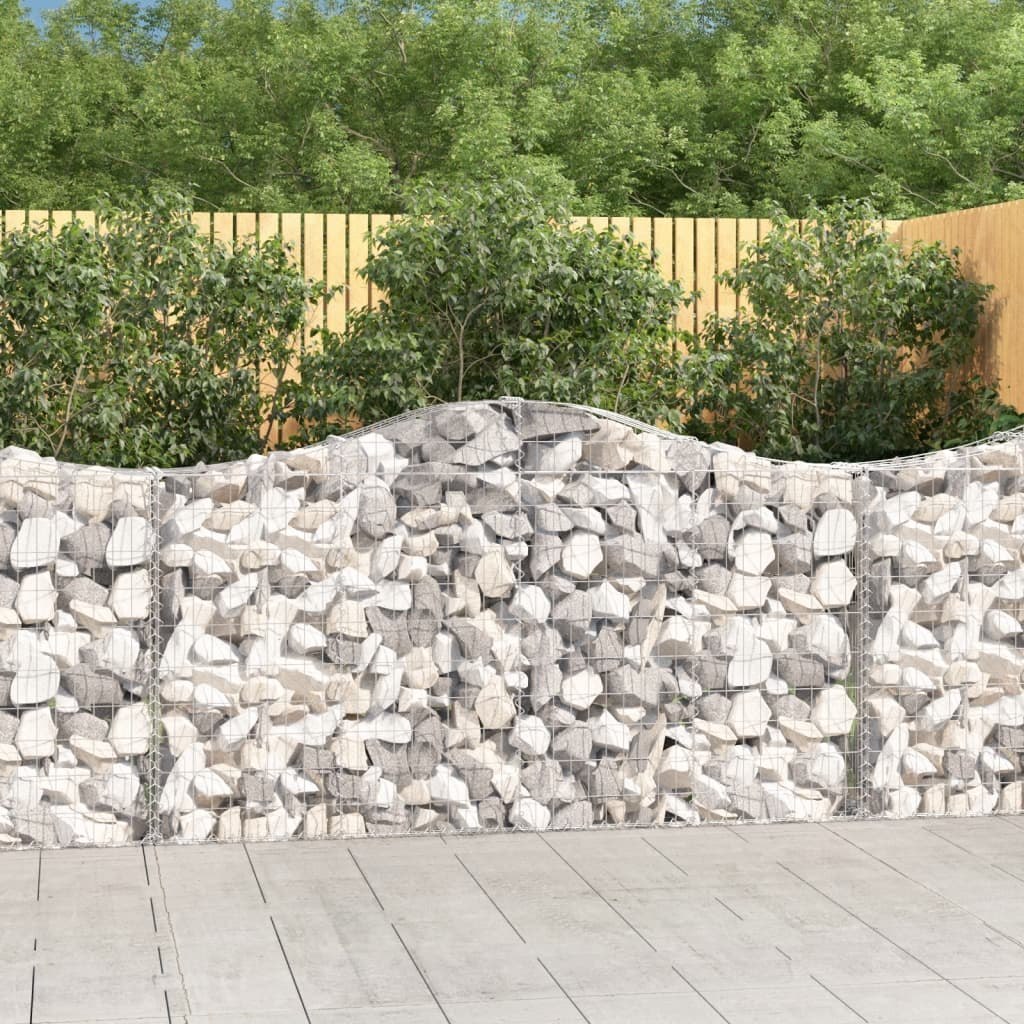 VIDAXL Kosze gabionowe, 8 szt, 200x30x100/120 cm, galwanizowane żelazo