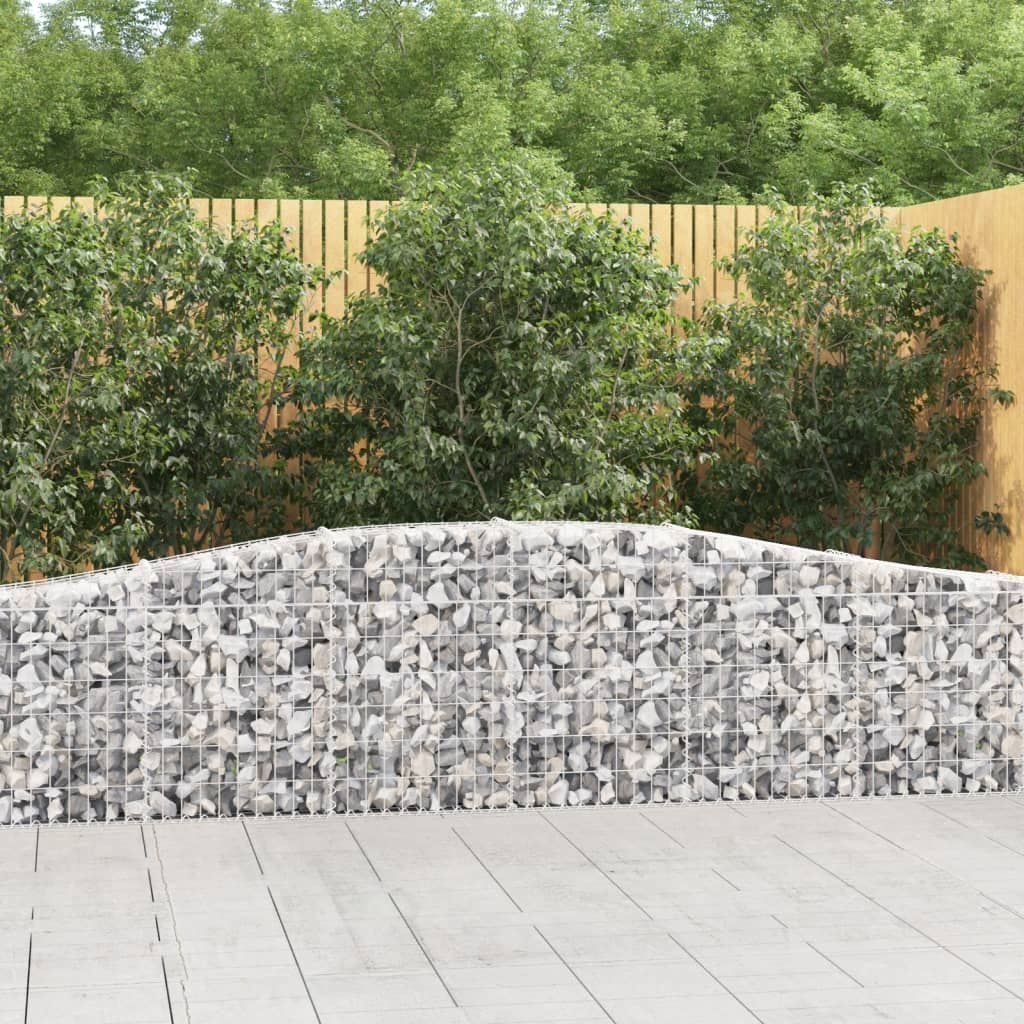 VIDAXL Kosze gabionowe, 4 szt, 400x30x60/80 cm, galwanizowane żelazo