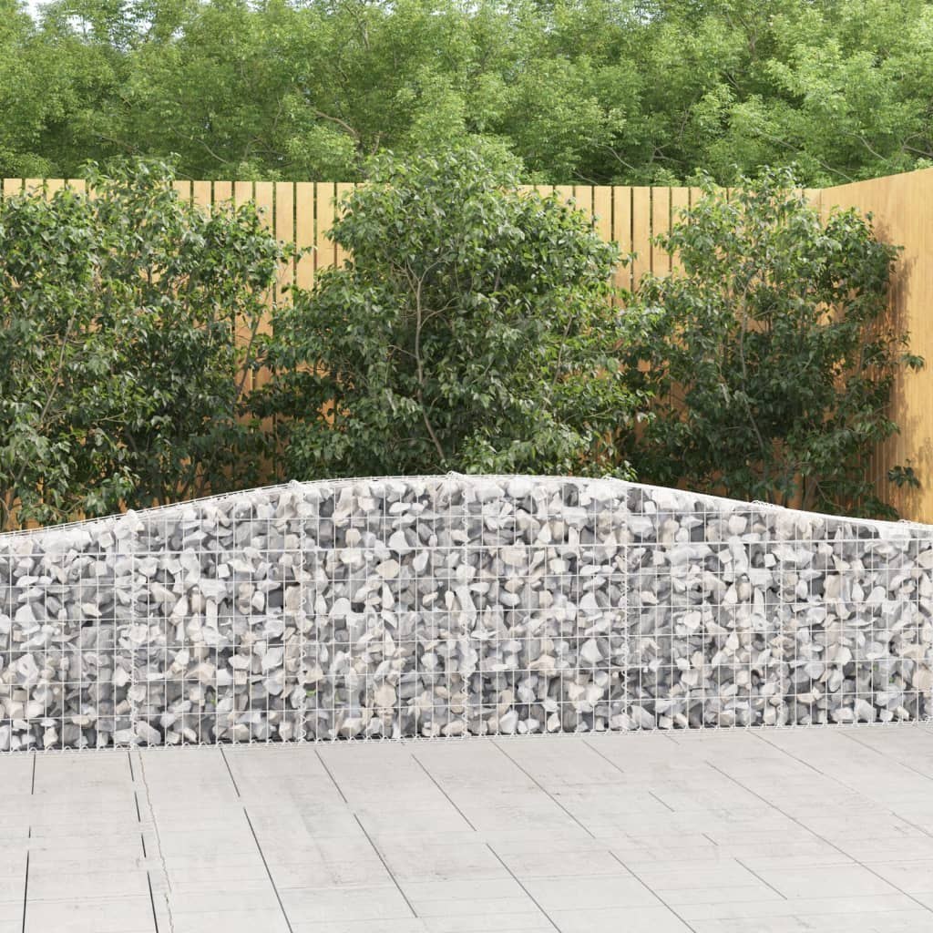 VIDAXL Kosze gabionowe, 7 szt, 400x30x60/80 cm, galwanizowane żelazo