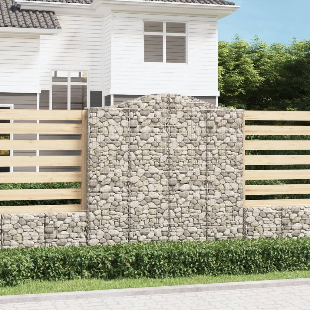 VIDAXL Łukowaty kosz gabionowy 200x30x200/220 cm, galwanizowane żelazo