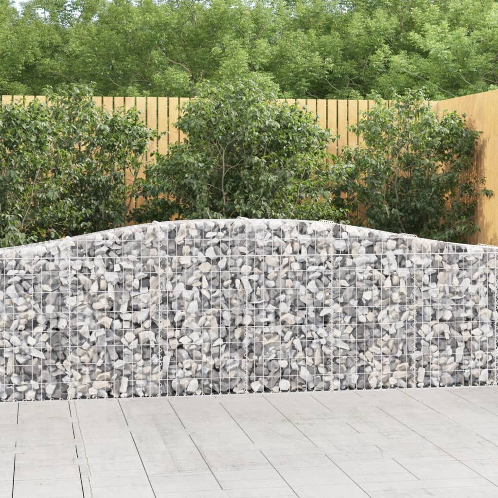 VIDAXL Kosze gabionowe, 3 szt, 400x30x80/100 cm, galwanizowane żelazo