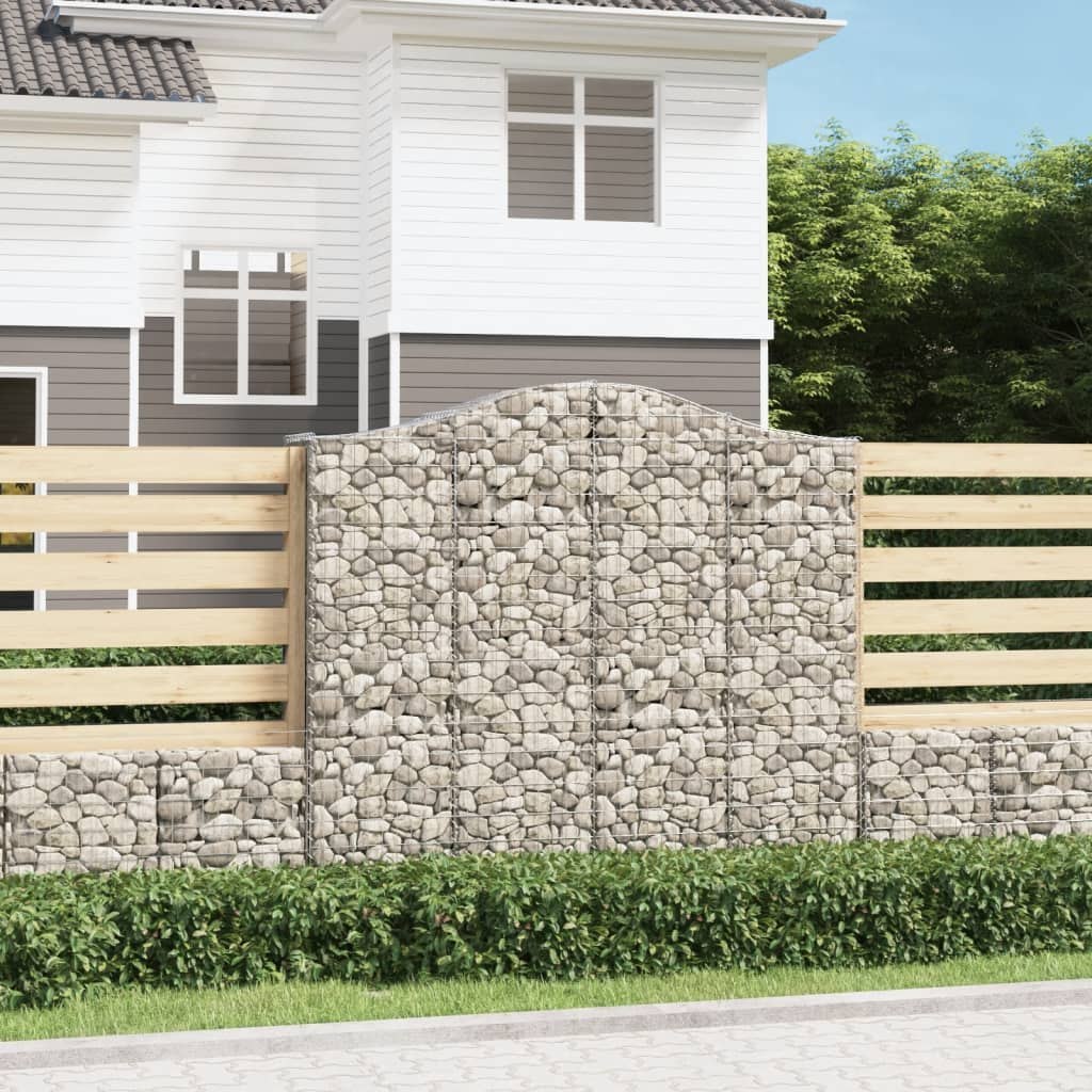 VIDAXL Kosze gabionowe, 5 szt, 200x50x180/200 cm, galwanizowane żelazo