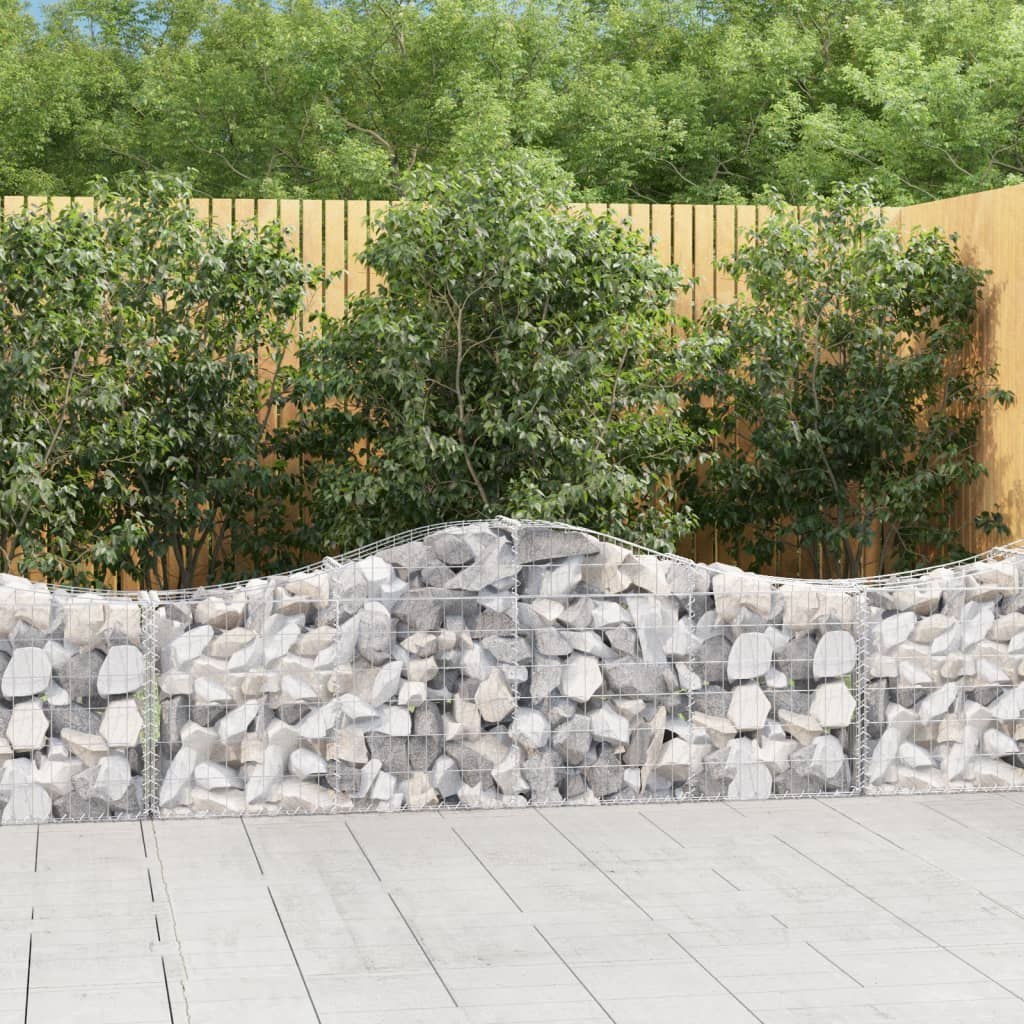 VIDAXL Kosze gabionowe, 8 szt, 200x30x60/80 cm, galwanizowane żelazo