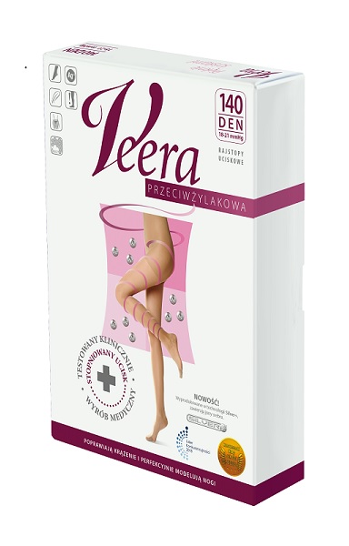 Veera Przeciwżylakowa Rajstopy 140den Karmel Rozmiar 3