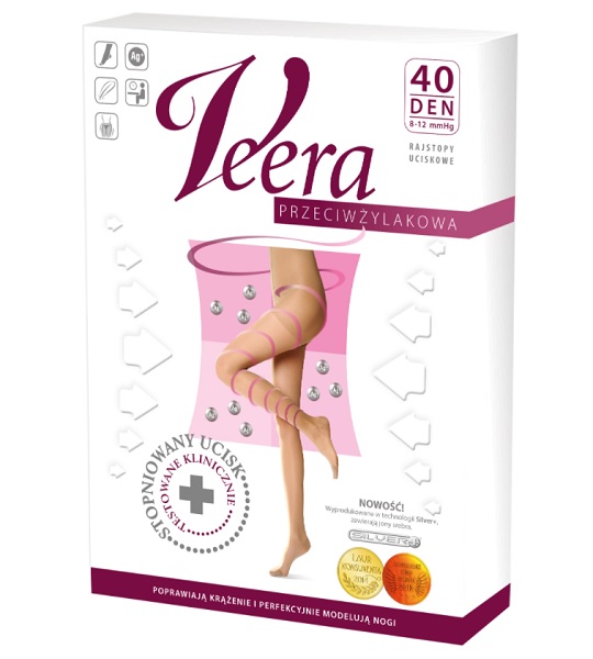 Rajstopy Przeciw Żylakowe Veera 40 den Naturalny Rozmiar 3