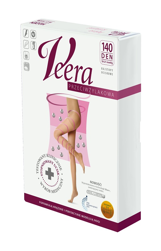 Veera Przeciwżylakowa Rajstopy 140 Den Mikrofibra Melanż Rozm. 3 1 Para