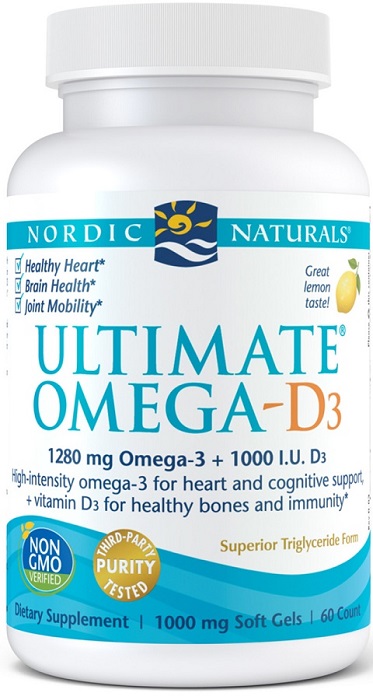 Ultimate Omega-D3, 1280mg Lemon - 60 solfgels Nordic Naturals