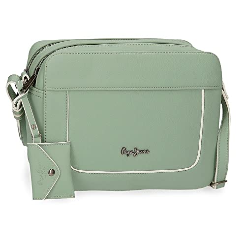 Pepe Jeans Jeny torba na ramię z zieloną klapką 27 x 16 x 5 cm sztuczna skóra