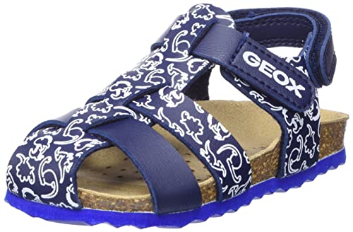 Geox Sandały chłopięce B CHALKI Boy Sandal, granatowe/białe, 20 EU, granatowy biały (navy white), 20 EU