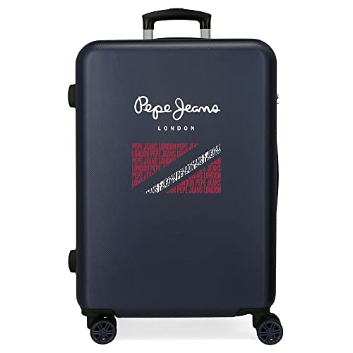 Pepe Jeans Clark Średnia walizka Niebieski 46x65x23 cms Sztywne mocowanie ABS 56L 3,22 kg 4 koła, niebieski, Talla única, średnia walizka
