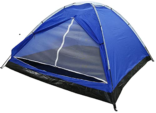 Namiot Camping dla 3-4 osób z moskitierą, Łatwy w Montażu Wodoodporny na Zewnątrz Camping Podróże Piesze Wycieczki Wędkarstwo Camping (BLU)