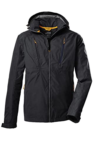 Killtec Męska kurtka funkcyjna / kurtka outdoorowa z odpinanym kapturem KOS 85 MN JCKT; czarna, 4XL, 39146-000