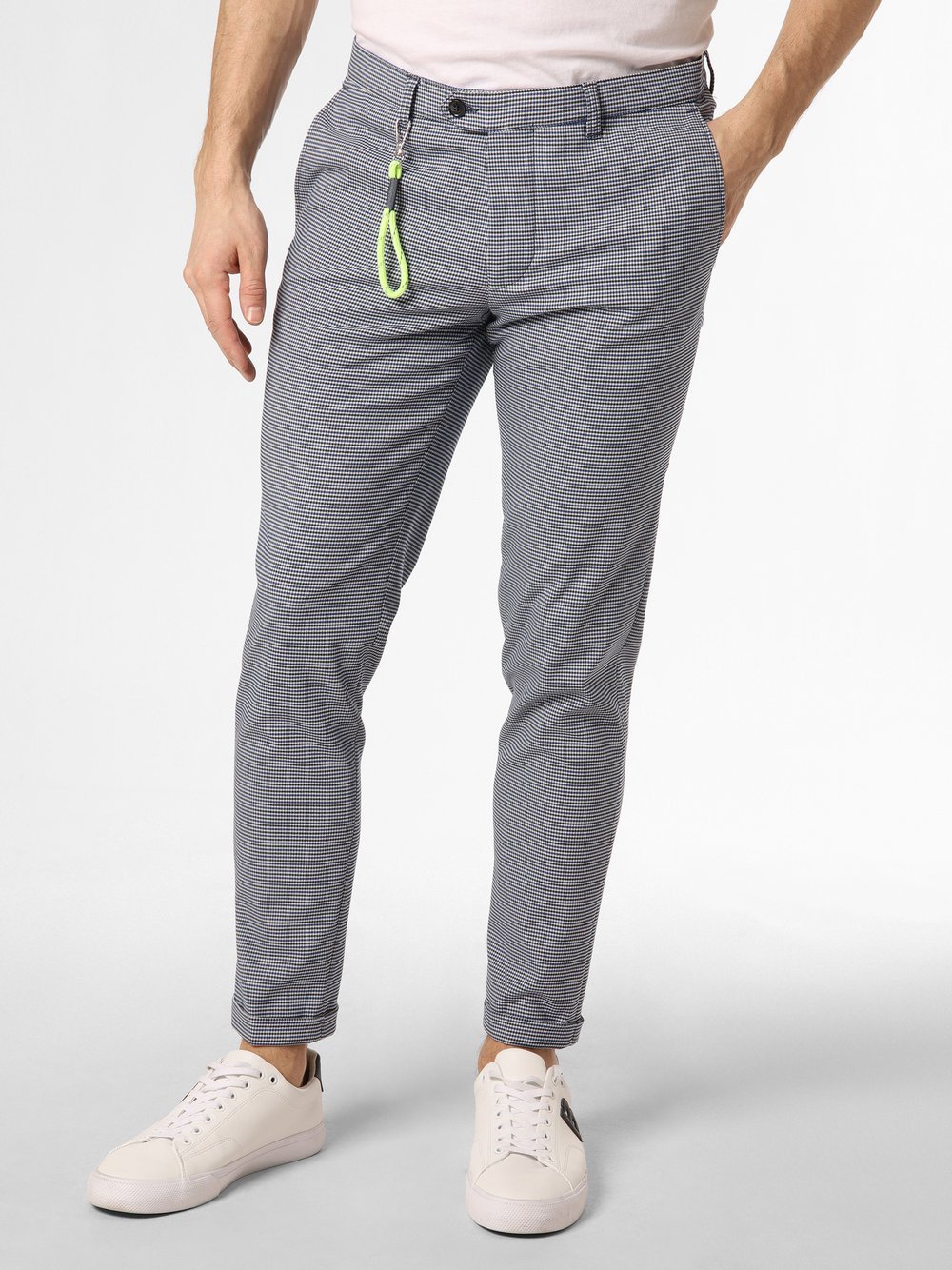 Finshley & Harding London - Spodnie męskie  Liam, niebieski