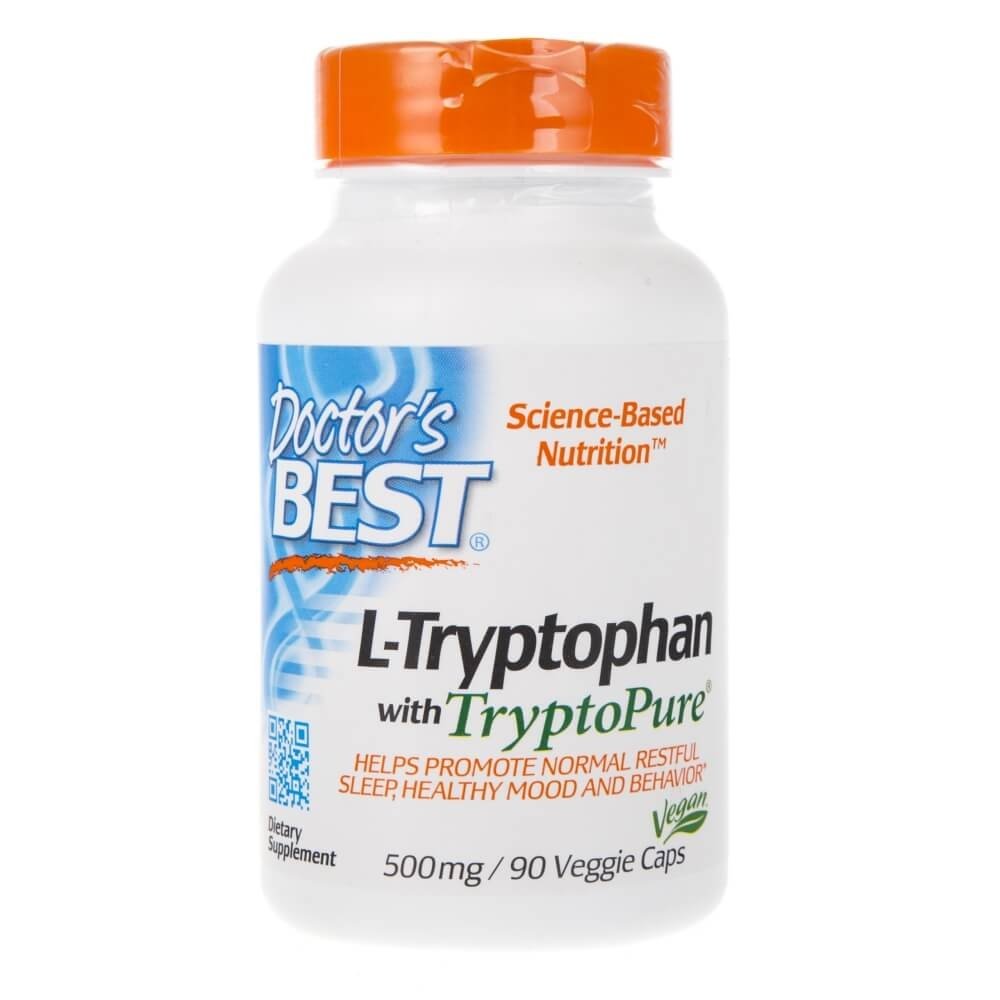 Doctor's Best Suplement diety L-Tryptofan DOCTOR'S BEST TryptoPure, 500 mg, 90 kapsułek