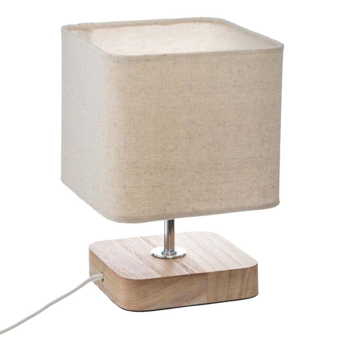 Atmosphera Lampa stołowa z kwadratowym abażurem kolor beżowy 24 cm B07V8C5N3V