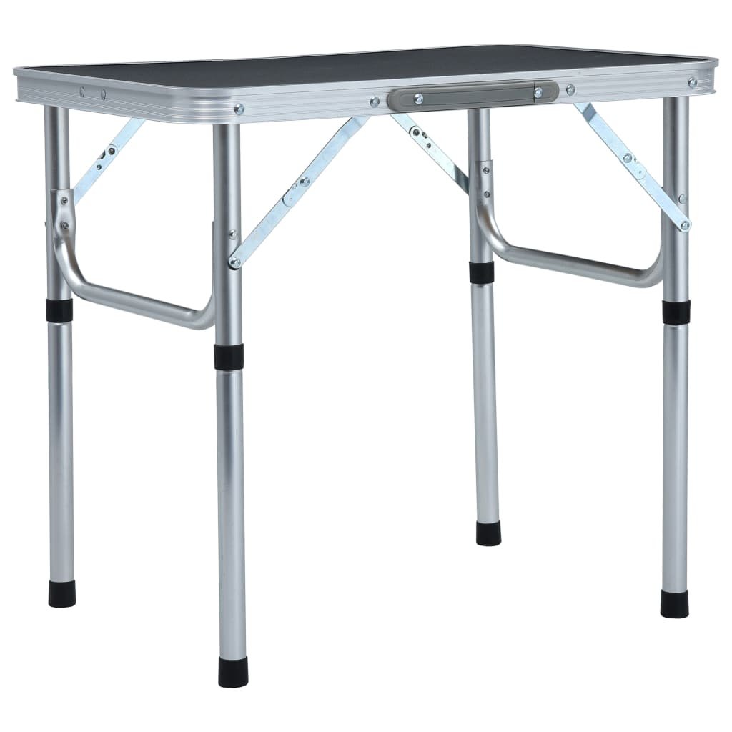 VidaXL Składany stolik turystyczny, szary, aluminiowy, 60x45 cm 48180 VidaXL