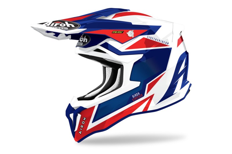 Airoh Kask Striker Axe Niebieski/Czerwony Połysk S