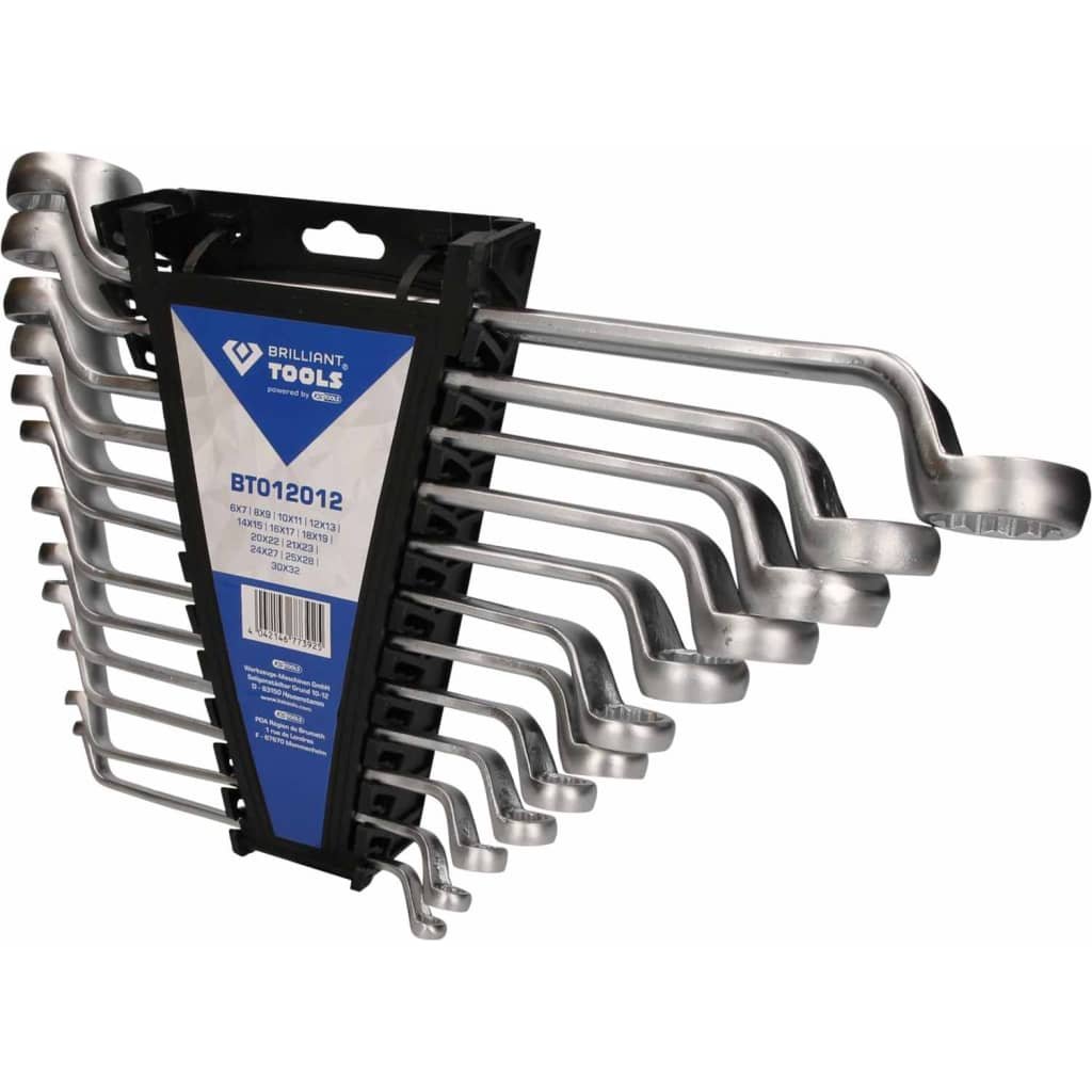 BRILLIANT TOOLS Zestaw 12 kluczy oczkowych dwustronnych