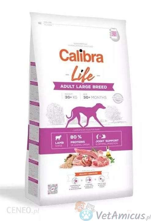 Calibra Life dog adult large breed lamb new 12 kg - sucha karma dla dużych dorosłych psów, powyżej 30 kg