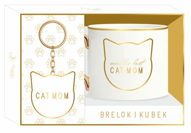 Be Happy, Brelok I Kubek, Royal Cat Mom, Beżowy