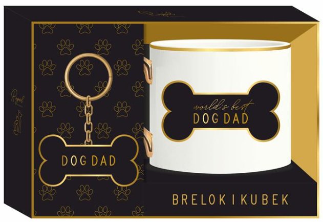 Be happy, Brelok I Kubek, Royal Dog Dad, Czarny