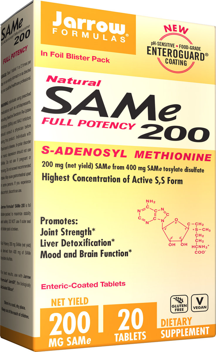 JARROW FORMULAS SAMe 200 S-Adenosyl-L-Methionine (S-Adenozylometionina) 20 Tabletek