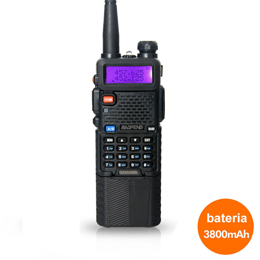 Baofeng UV-5R 8W 3800 mAh dwupasmowy radiotelefon 8W w kolorze czarnym z baterią 3800 mAh