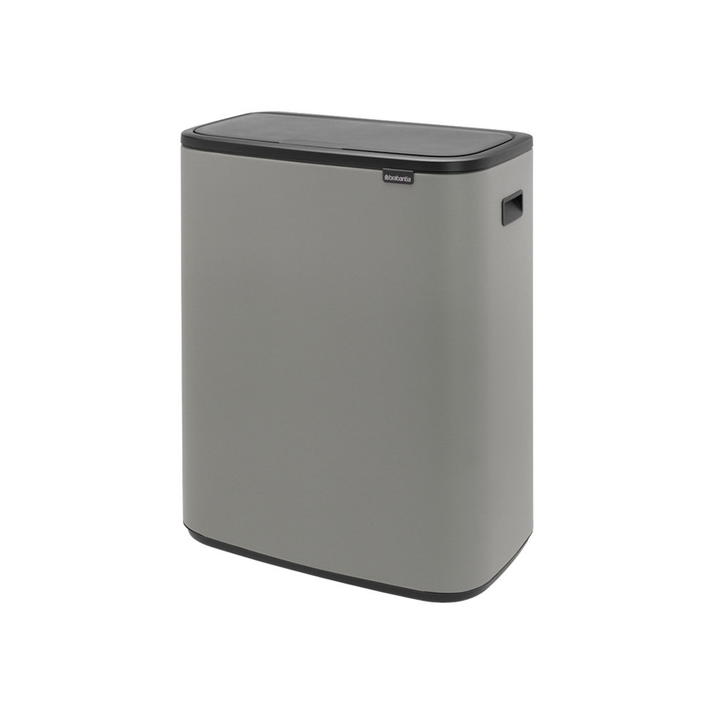 Brabantia Touch Bin Bo 2 X 30 L Szary Kosz Do Segregacji Śmieci Ze Stali Nierdzewnej Dwukomorowy