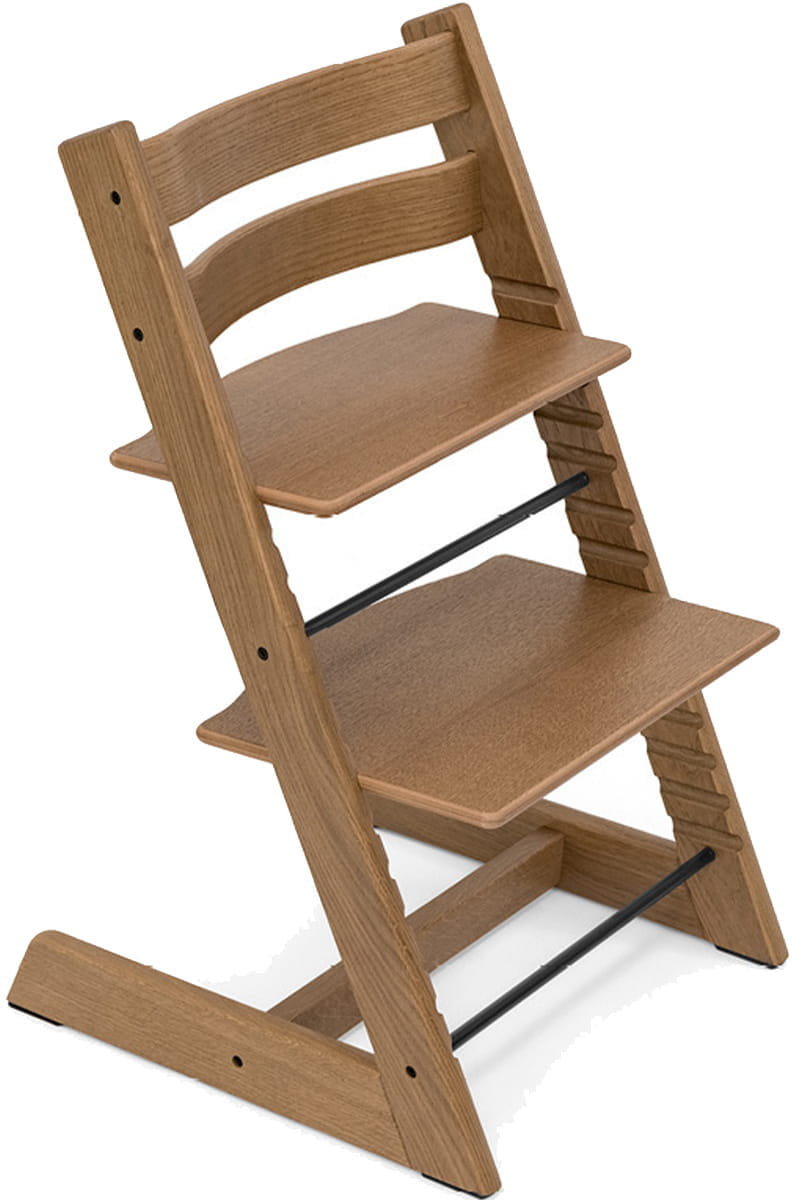 Stokke Tripp Trapp - Krzesełko Do Karmienia Z Litego Drewna Dla Dzieci I Dorosłych | Oak - Brown