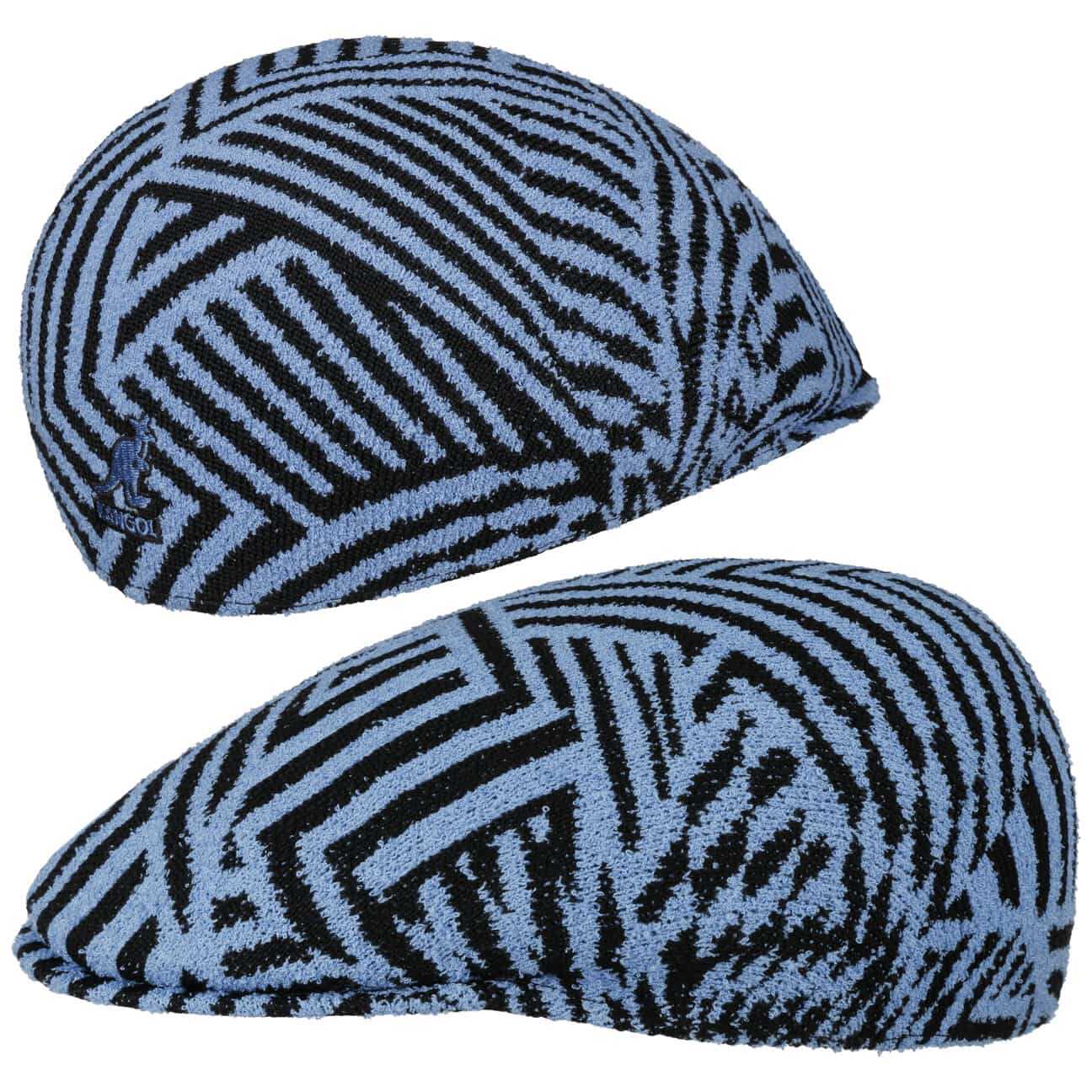 Kaszkiet Virtual Grid 507 by Kangol, czarno-niebieski, S (54-55 cm)