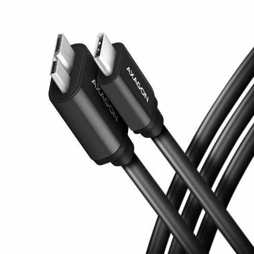 Kabel BUMM3-CM10AB Micro-B USB, USB-C 3.2 Gen 1, 1m, 3A, ALU, PVC Czarny
