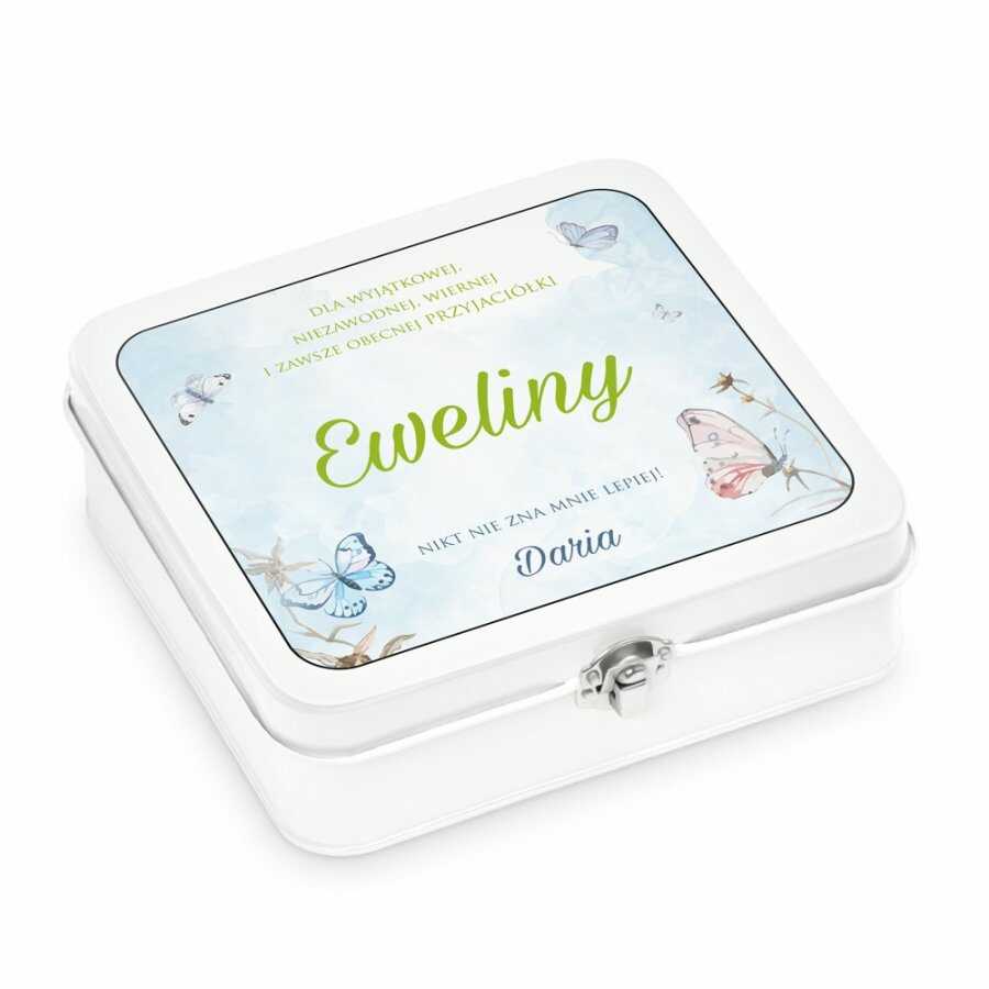 Herbata zestaw herbat w metalowym pudełku z nadrukiem dla przyjaciółki