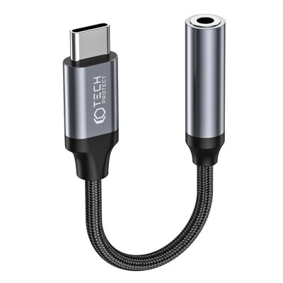 Adapter USB Typ-C - Jack 3.5mm TECH-PROTECT UltraBoost Czarny