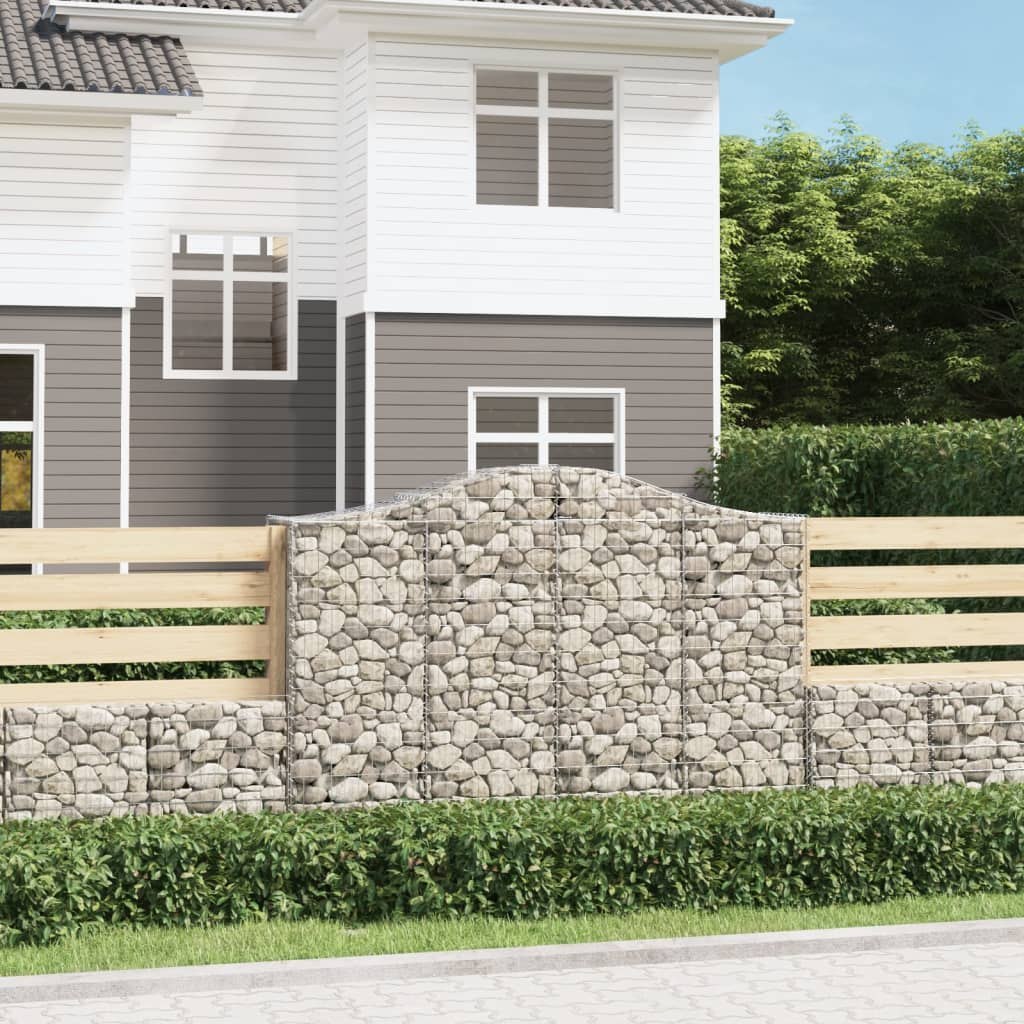 VIDAXL Kosze gabionowe, 4 szt, 200x50x140/160 cm, galwanizowane żelazo