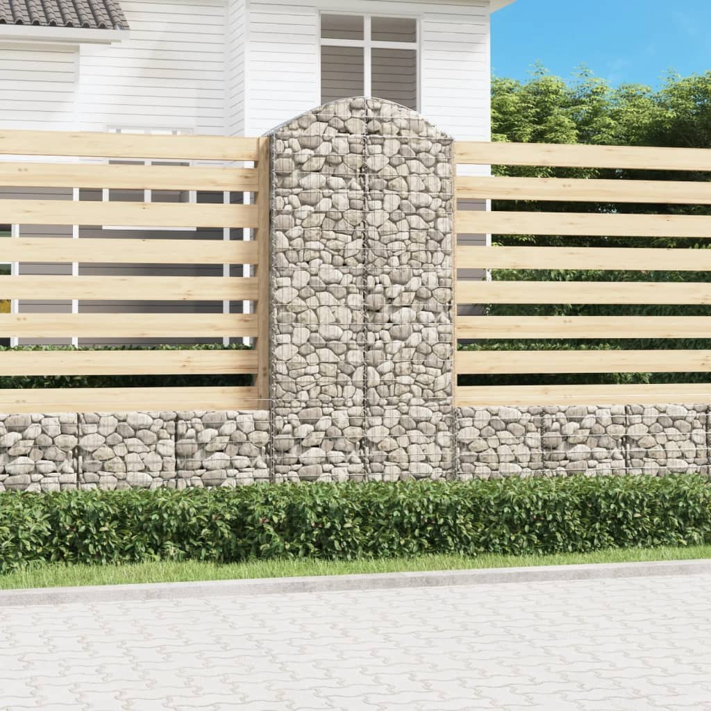 VIDAXL Łukowaty kosz gabionowy 100x50x220/240 cm, galwanizowane żelazo