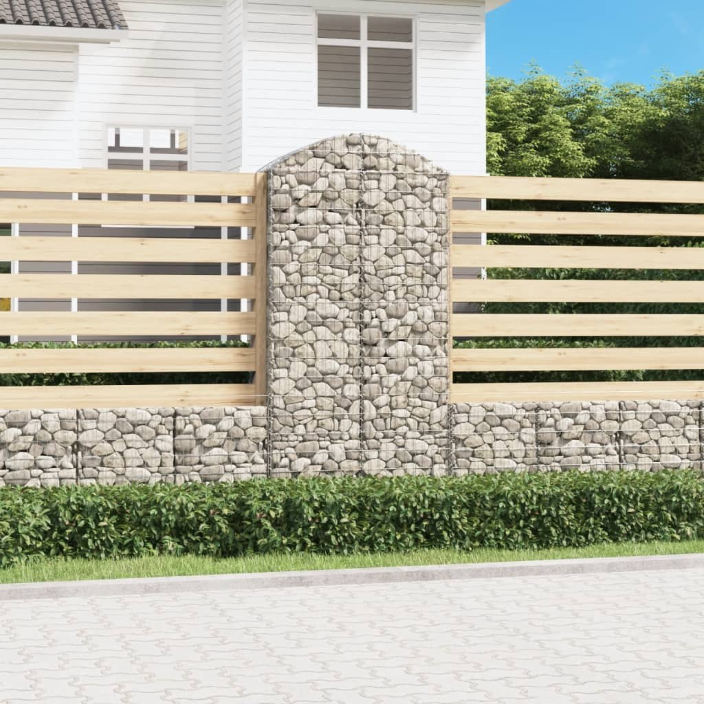 VIDAXL Łukowaty kosz gabionowy 100x50x200/220 cm, galwanizowane żelazo