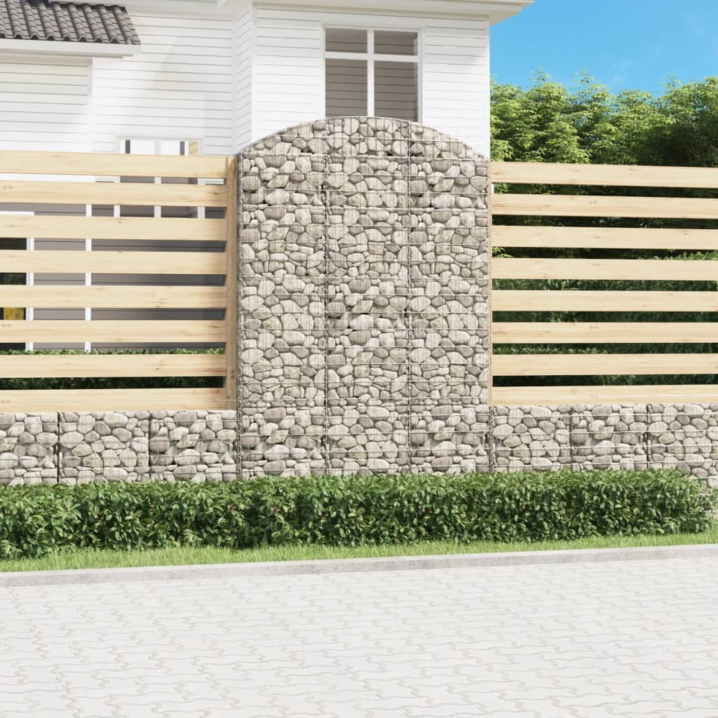 VIDAXL Łukowaty kosz gabionowy 150x30x220/240 cm, galwanizowane żelazo