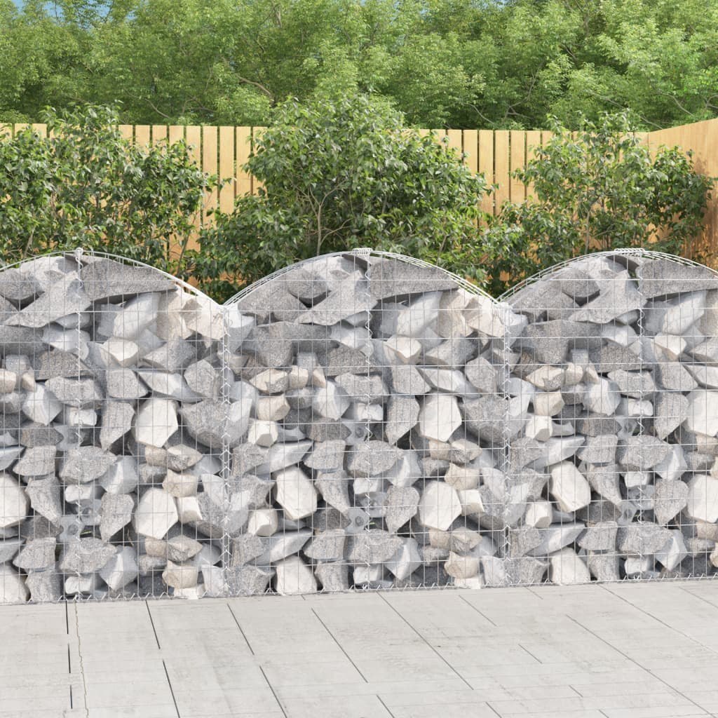 VIDAXL Łukowaty kosz gabionowy 100x30x100/120 cm, galwanizowane żelazo