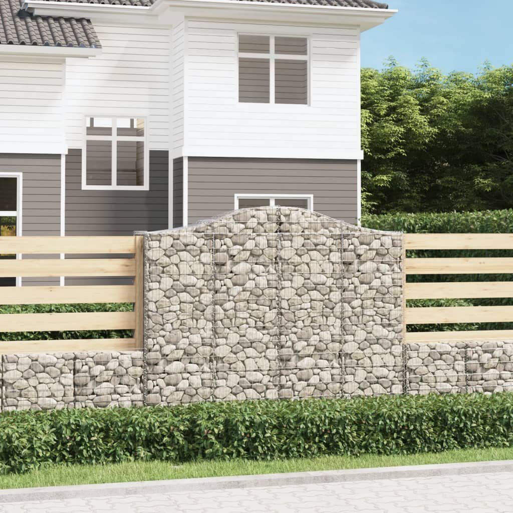 VIDAXL Kosze gabionowe, 4 szt, 200x50x160/180 cm, galwanizowane żelazo