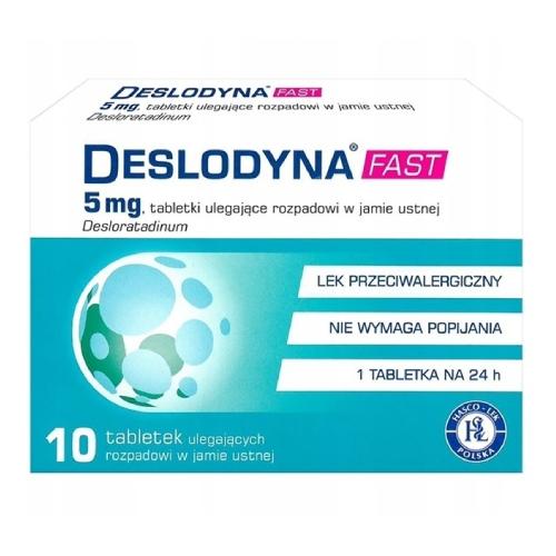 Deslodyna Fast 5 mg, 10 tabletek ulegających rozpadowi w jamie ustnej - >>> DARMOWA od 99zł